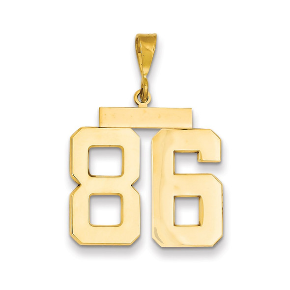 14k Yellow Gold Large Polished Number 86 Charm