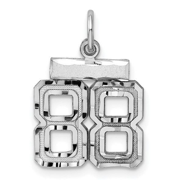 Sterling Silver Rhodium-plated Small #88 Charm
