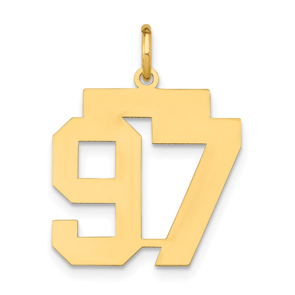 14k Yellow Gold Medium Polished Number 97 Charm LM97
