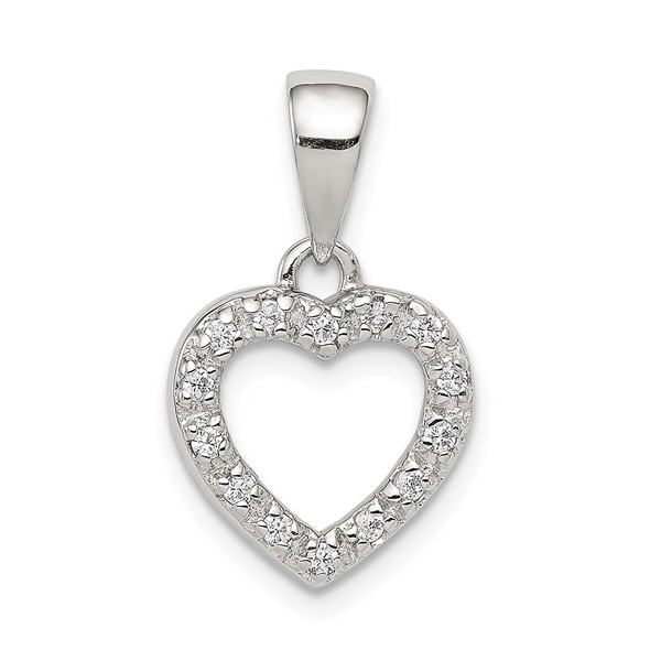 Sterling Silver CZ Heart Shape Pendant