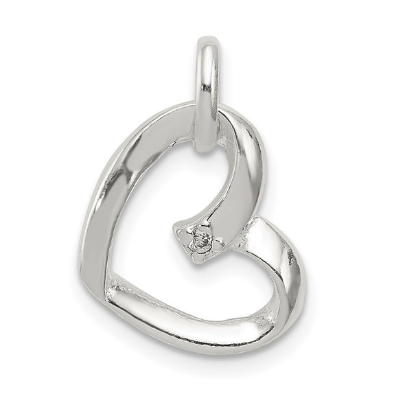 Sterling Silver Heart with CZ Pendant