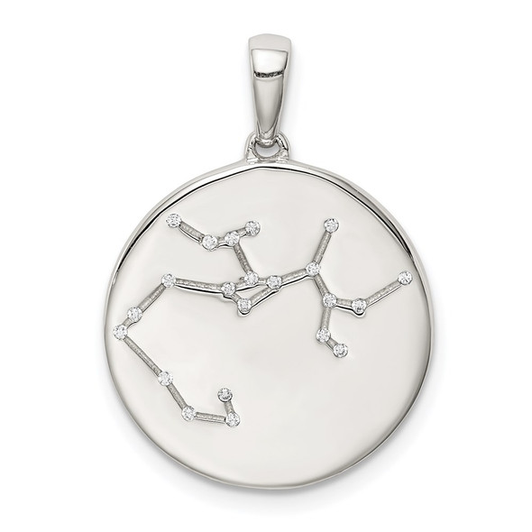 Sterling Silver & CZ Sagittarius Zodiac Pendant