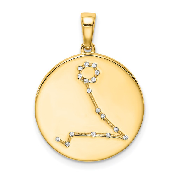 Gold-plated Sterling Silver and CZ Pisces Zodiac Pendant