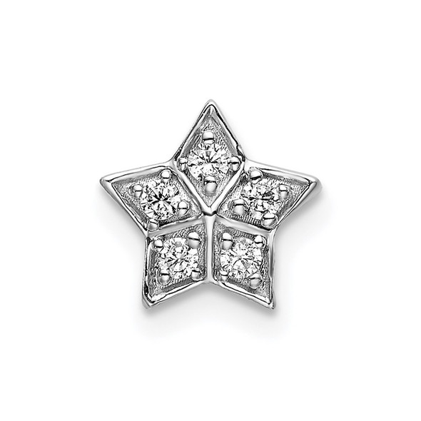 14k White Gold Diamond Star Slide Pendant