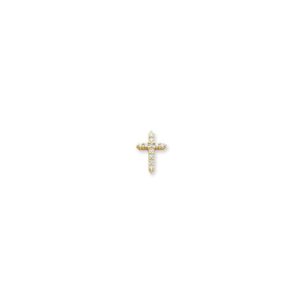 14k Gold True Origin Lab Grown Si/Vs Colorless Diamond Cross Pendant XP1758LD