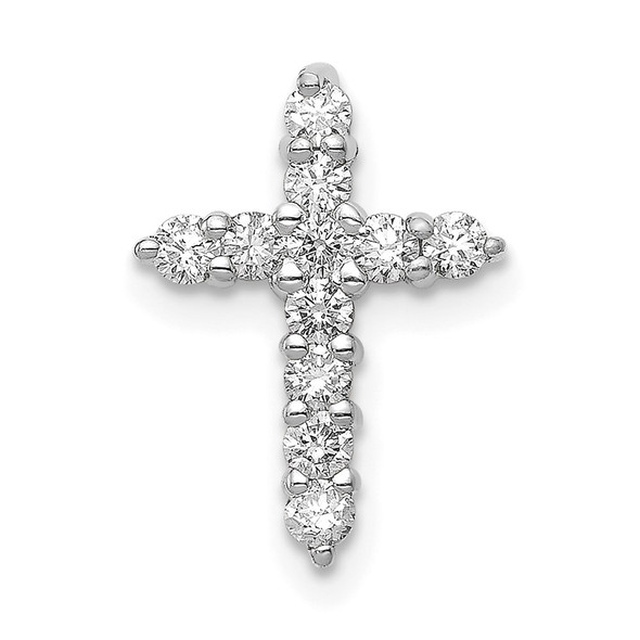 14k White Gold Lab Grown Diamond Si1/Si2 Ghi Cross Pendant Pm4950