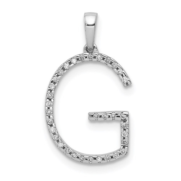 14k White Gold Diamond Initial G Pendant