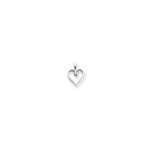 14k White Gold A Diamond heart pendant XH8WA