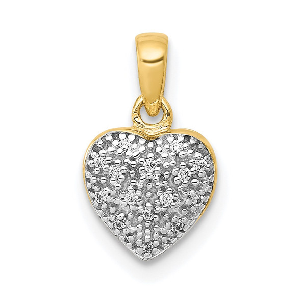 14k Yellow Gold Diamond Heart Pendant PM4873-005-YA