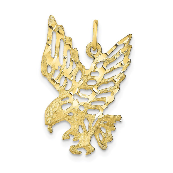 10k Yellow Gold Solid Diamond-cut Eagle Charm 10C622