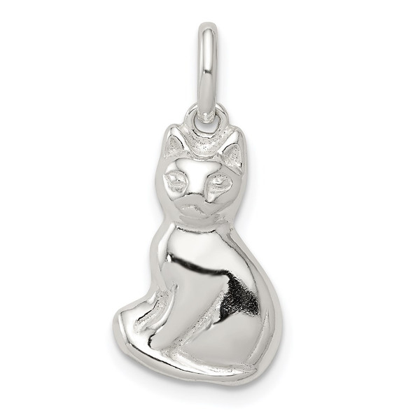 Sterling Silver Cat Charm QC126