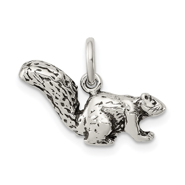Sterling Silver Antiqued Squirrel Charm QC7852