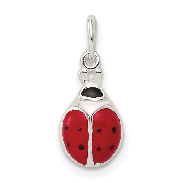 Sterling Silver Enameled Lady Bug Charm QC6855