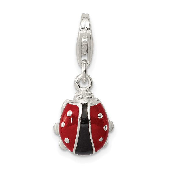 Sterling Silver Enameled Lady Bug Charm QC7533