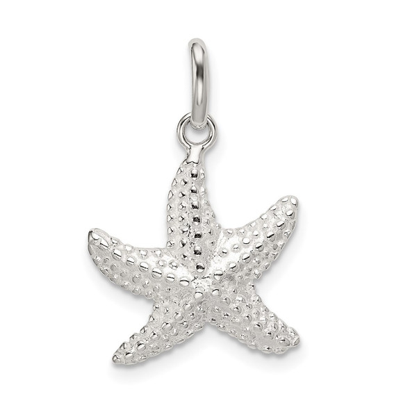 Sterling Silver Polished and Textured Starfish Charm