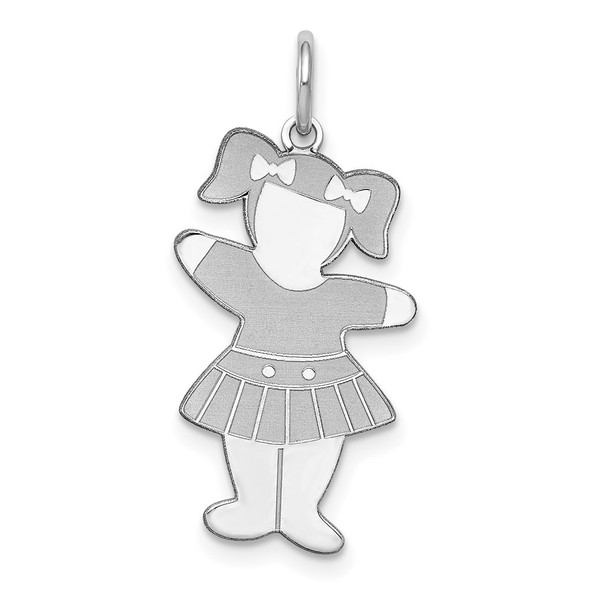 Sterling Silver Rhodium-plated Back To School Cuddle Charm