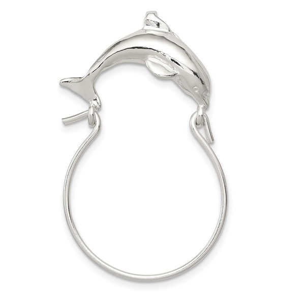 Sterling Silver Dolphin Charm Holder Pendant QC565