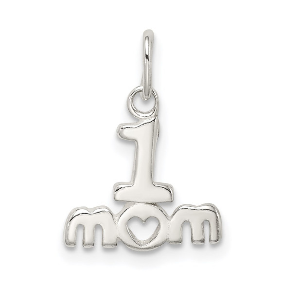 Sterling Silver Polished #1 Mom Charm