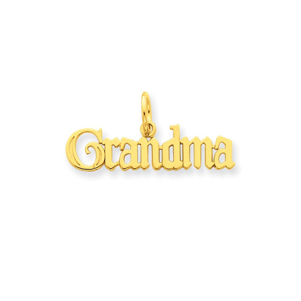 14k Yellow Gold Grandma Charm