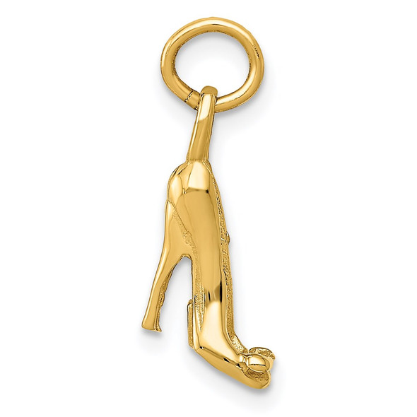 14k Yellow Gold 3D French Slipper Charm