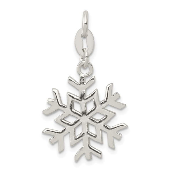 Sterling Silver Polished Snowflake Charm QC6894