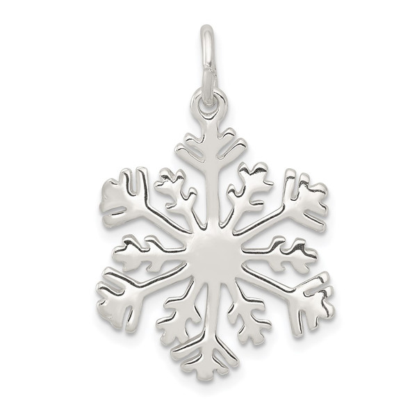 Sterling Silver Polished Snowflake Charm QC4750
