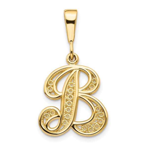 14k Yellow Gold Initial B Charm C569B