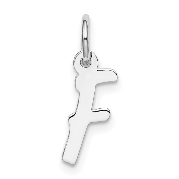 Sterling Silver Rhodium-plated Small Initial F Charm