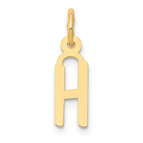 14k Yellow Gold Small Slanted Block Initial H Charm