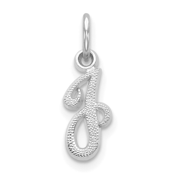 10k White Gold Initial J Charm