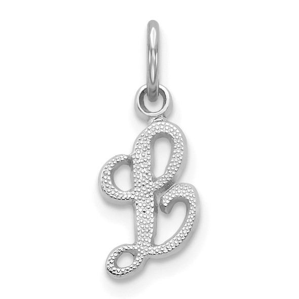 14k White Gold Casted Initial L Charm