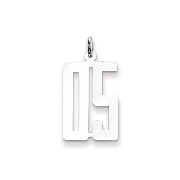 Sterling Silver Small Elongated Polished Number 05 Charm