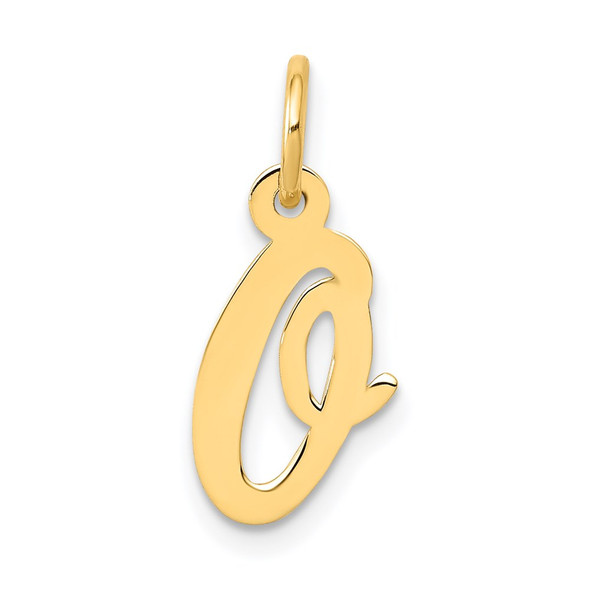 14k Yellow Gold Small Script Initial O Charm