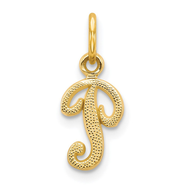 14k Yellow Gold Casted Initial P Charm