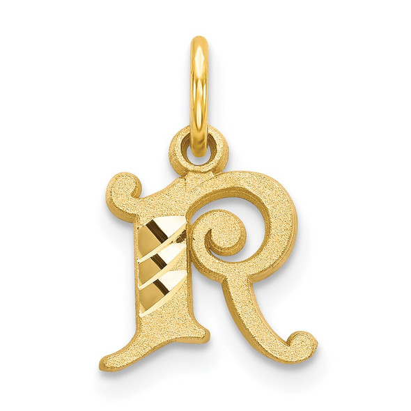 14k Yellow Gold Initial R Charm C565R