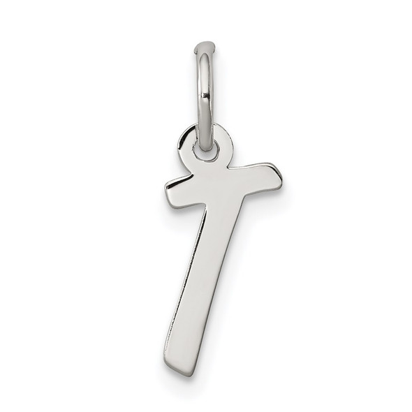 Sterling Silver Rhodium-plated Small Initial T Charm