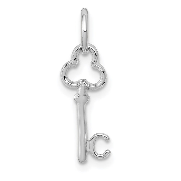 14k White Gold Letter C Key Charm