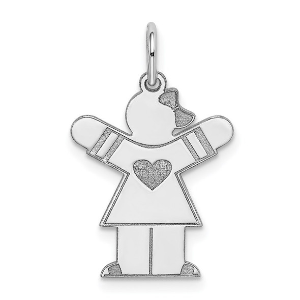 Sterling Silver Rhodium-plated Kid Charm XK1484SS