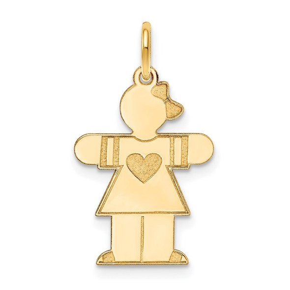 14k Yellow Gold Girl w/Heart Charm XK1148Y