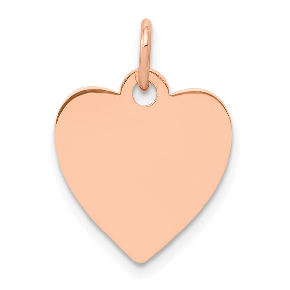 14k Rose Gold Polished Heart Shaped Disc Charm XAC808