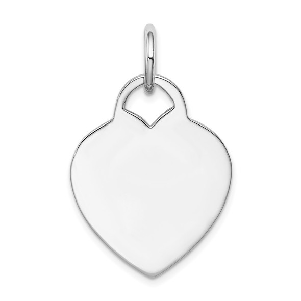 14k White Gold Heart Disc Charm K167