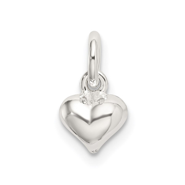 Sterling Silver Polished Puffed Heart Charm QC9182