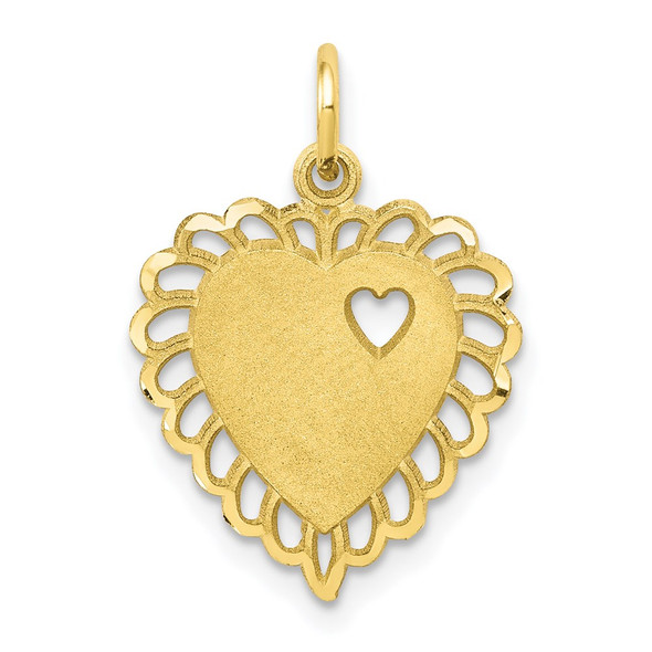 10k Yellow Gold Heart Charm 10C215