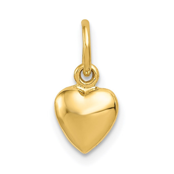 14k Yellow Gold Polished 3-D Puffed Heart Charm K795