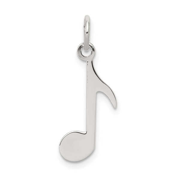 Sterling Silver Rhodium-plated Musical Note Polished Charm QC3758