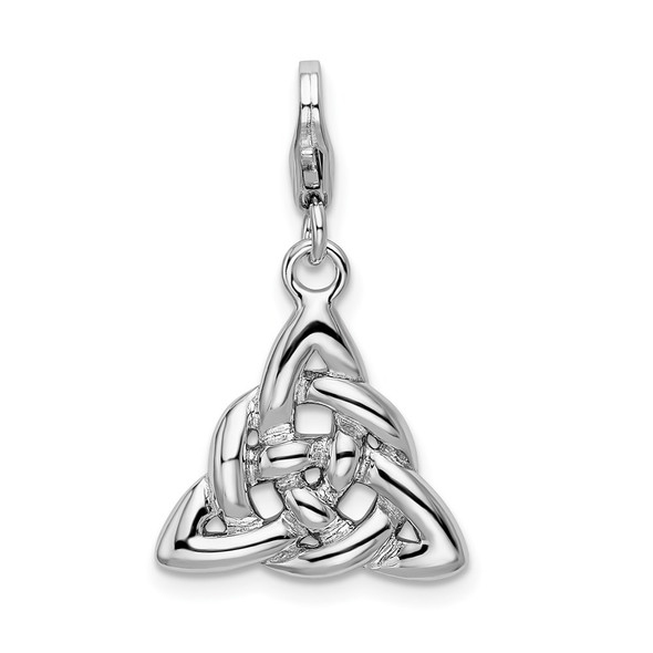Sterling Silver Polished Trinity Knot w/Lobster Clasp Charm