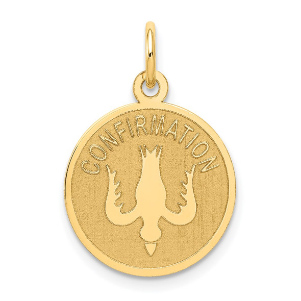 14k Yellow Gold Confirmation w/Dove Medal Charm