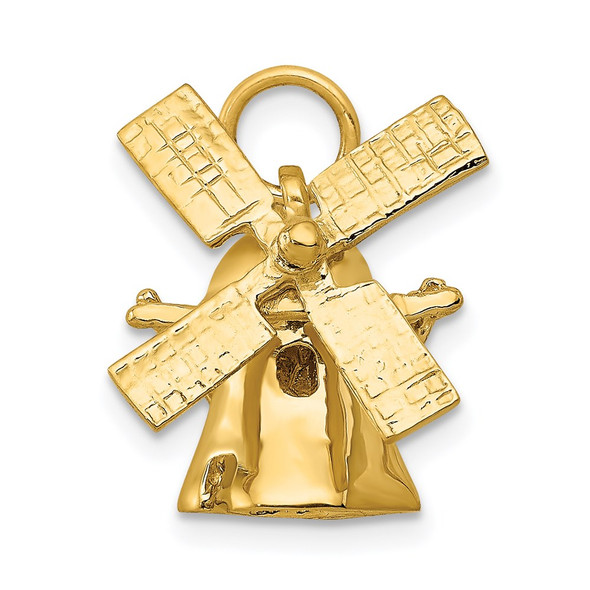 14k Yellow Gold 3D Windmill Charm A0116