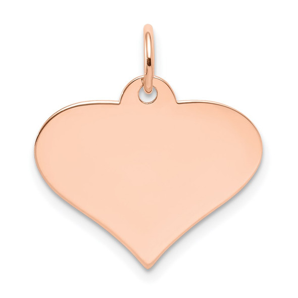 14k Rose Gold Plain .013 Gauge Engravable Heart Disc Charm XRM568/13