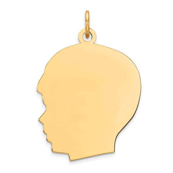 Gold-Plated Sterling Silver Engravable Boy Polished Disc Charm QM521G/27